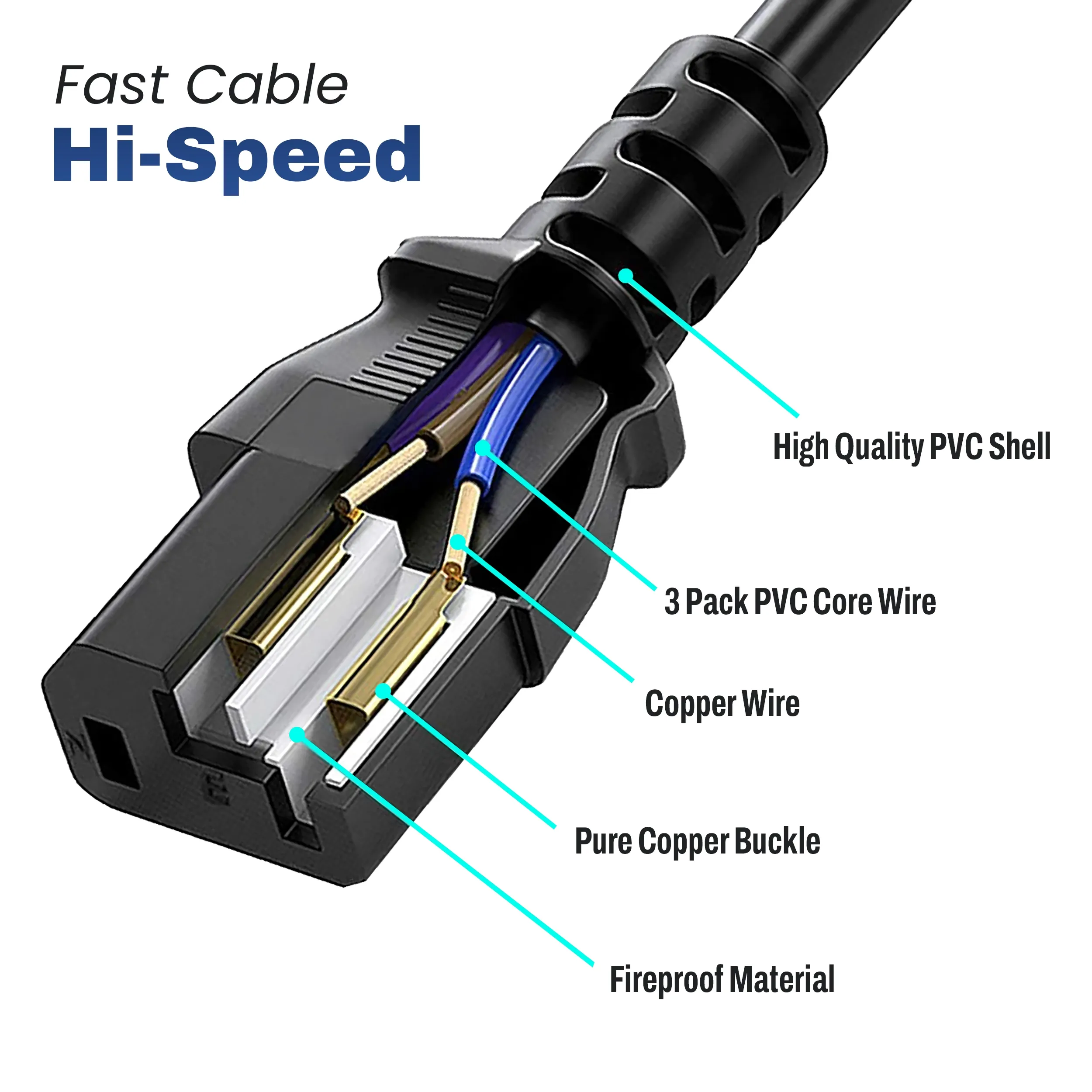 EVM Computer Power Cable 1.5m view 3